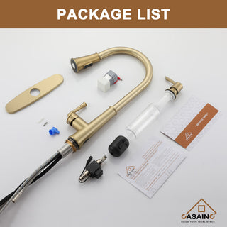 Single-Handle Pull Down Sprayer Kitchen Faucet with Touchless Sensor, Brushed Gold