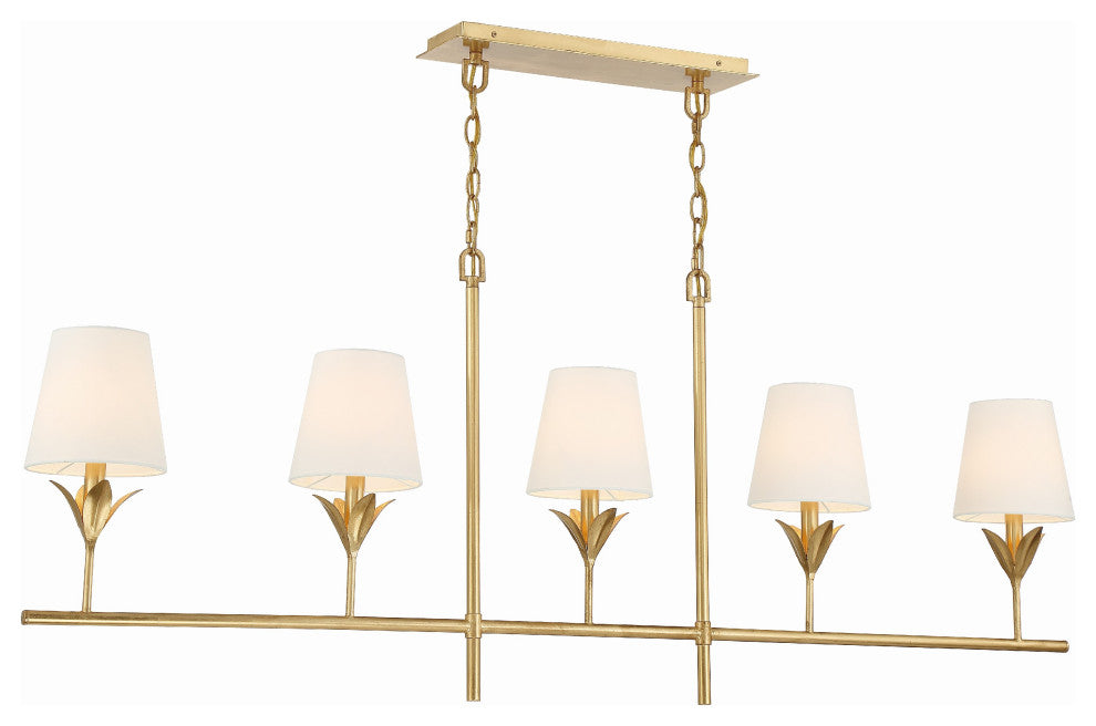 Broche 5-Light Chandelier, Antique Gold