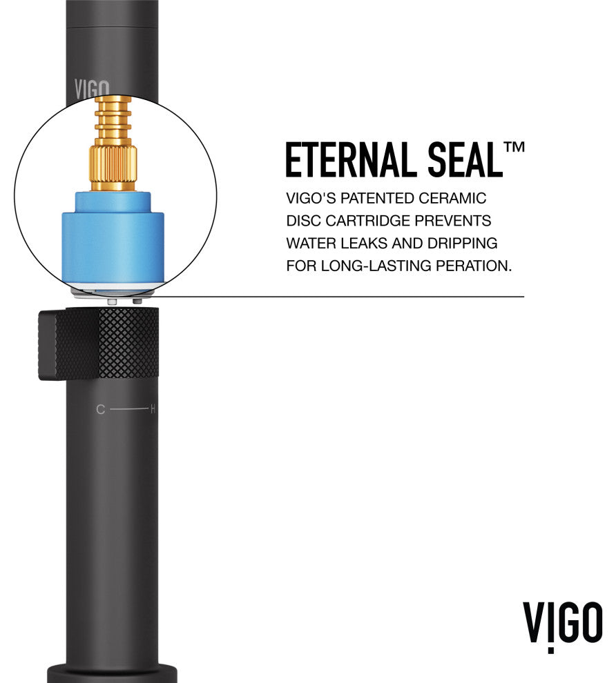 VIGO Jewel 11 in. H Single Handle Kitchen Bar Faucet, Matte Black