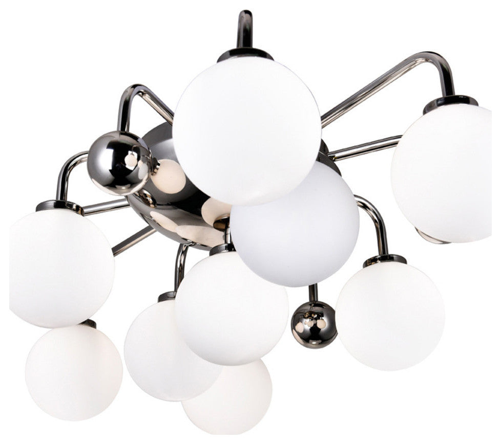 Element 9 Light Flush Mount With Polished Nickel Finish