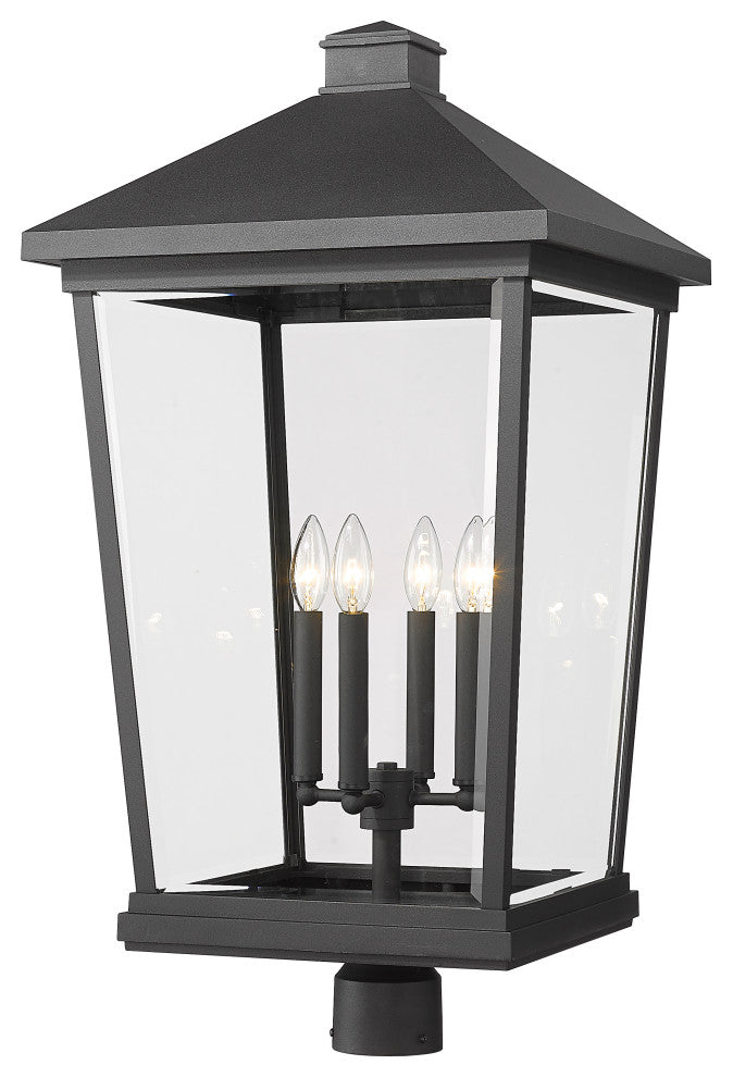Z-Lite 4 Light Outdoor Post Mount Fixture, Black, 568PHXXLR-BK
