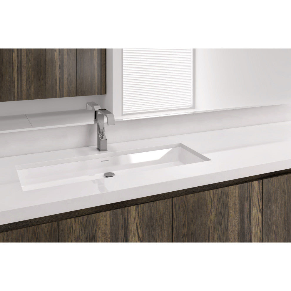 36x15 Cube Collection Vessel Sink, WETMAR BIO Matte White