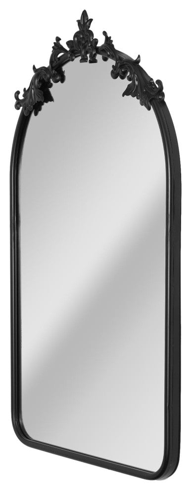 Head West Arch Black Ornate Metal Accent Wall Mirror