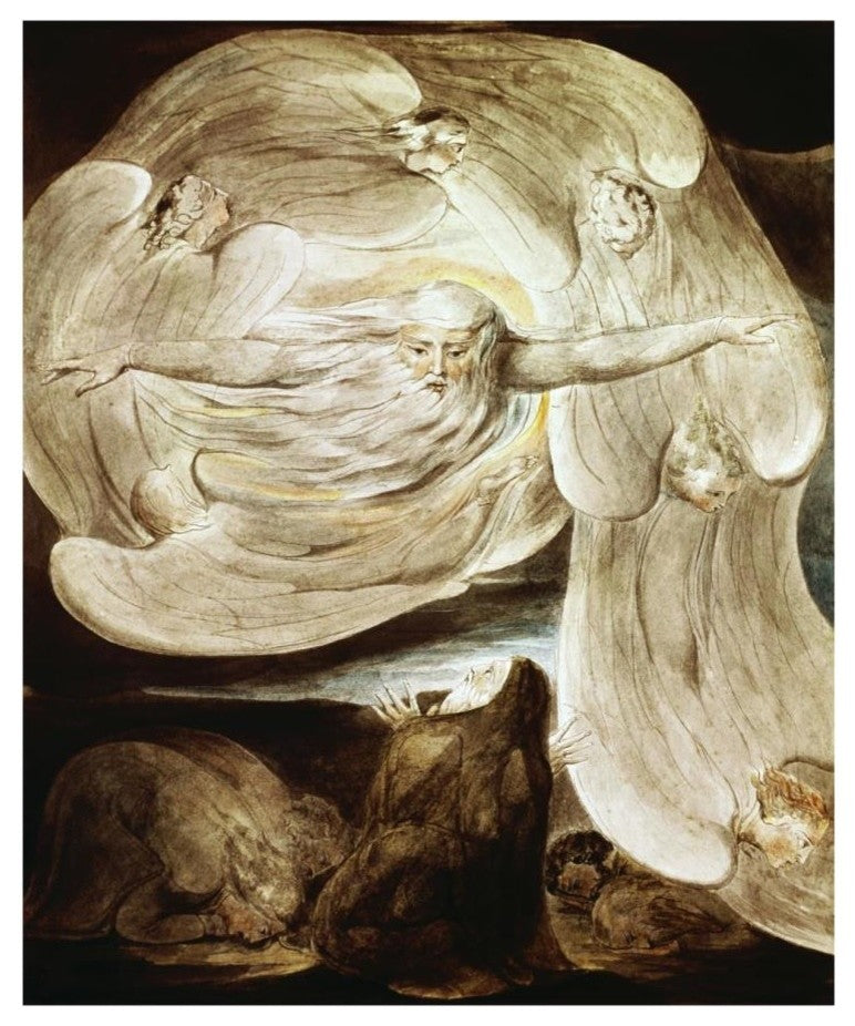 "Job and the Whirlwind" Digital Paper Print by William Blake, 15"x18"