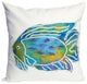 Visions III Batik Fish Indoor/Outdoor Pillow, Aqua, 20"x20"