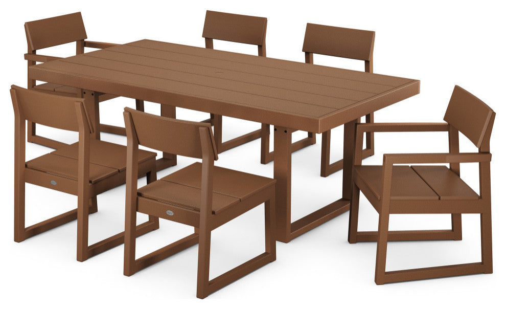 POLYWOOD EDGE 7-Piece Dining Set, Teak