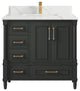 Aberdeen 36 Center Sink Bath Vanity in Black Top 1.5" Calacatta Laza