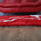 Hand Tufted Shag Polyester Area Rug Contemporary Red White, [Square] 10'x10'