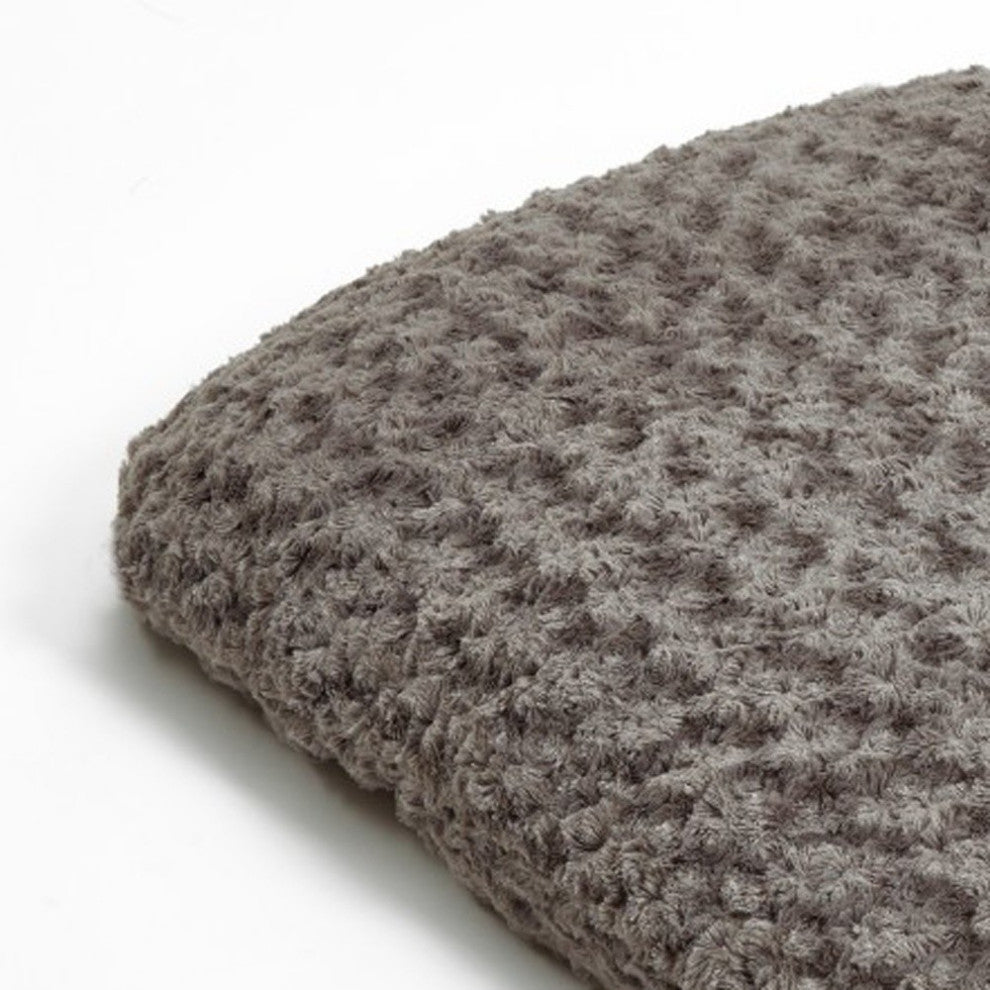 Gray 3'x4' Lux Faux Fur Oval Pet Bed