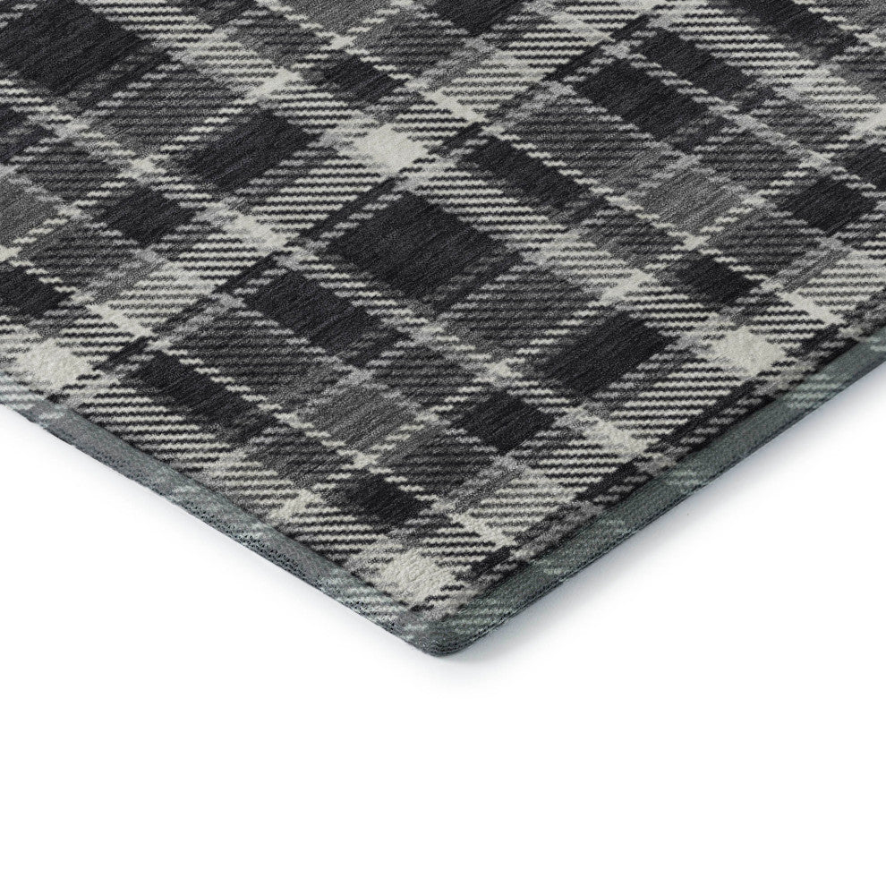 Premium Machine Washable Mayfield AMF563 Black 9' x 12' Rug
