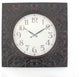 HomeRoots 28" x 28" x 2" Brown Vintage Square Brass Metal Wall Clock