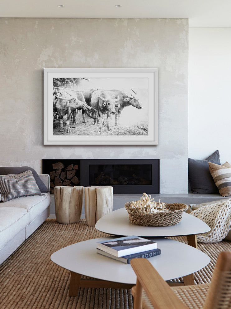 Marmont Hill, "Bovine Herd" Framed Painting Print, 24x16