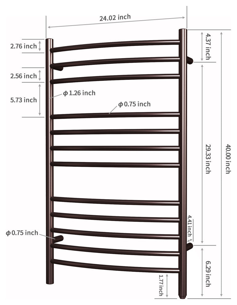 Heatgene 12 Bar Hardwired/Plug-in Towel Warmer, Venetian Bronze