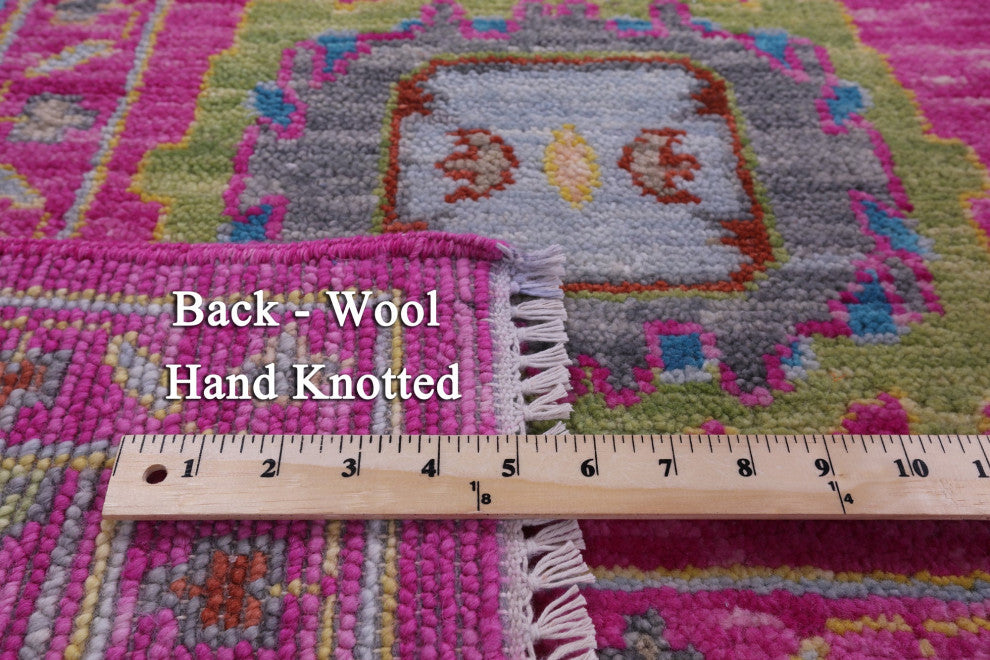8' Square Hand Knotted Turkish Oushak Wool Rug - Q14950