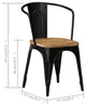vidaXL Dining Chairs 4 pcs Black Solid Mango Wood