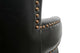 Black Leather and Nailhead Arm Dining Chair