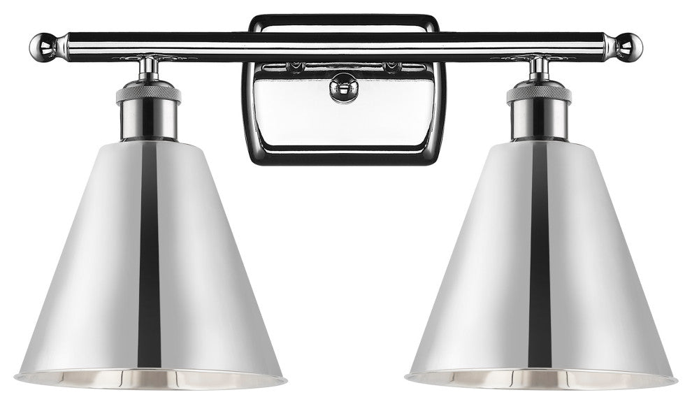 Ballston Cone Bath Vanity Light, Polished Chrome, Polished Chrome