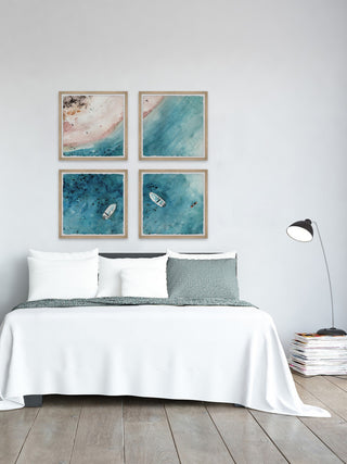 Sailing to the Vast Sea Quadriptych, 24"x24"