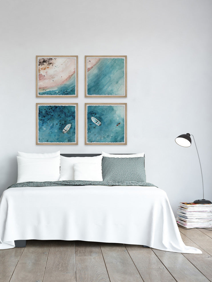 Sailing to the Vast Sea Quadriptych, 24"x24"