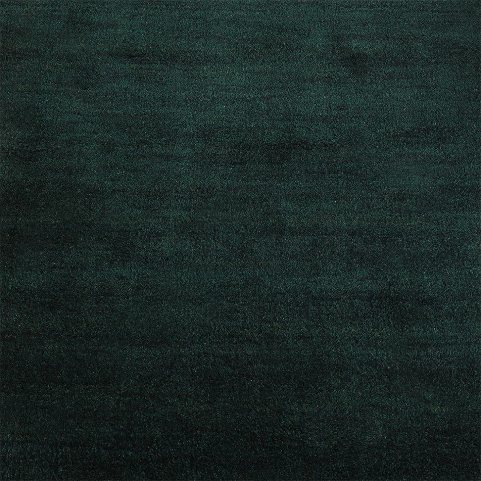 HAND KNOTTED LOOM SILK ECO-FRIENDLY AREA RUGS-Dark Green Color,Solid Design, [Runner] 2'8''x10'