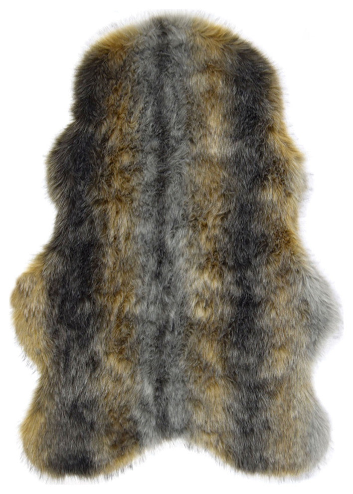 LUZIO Crystal Fox Vegan Faux Fur Seat Cover 43.3x29.2