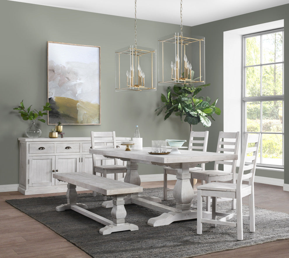 The Quincy Dining Table, 94", Nordic Ivory, French Country, Rectangle