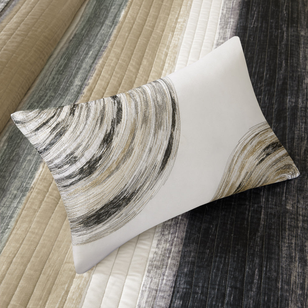 Madison Park Microfiber Printed 6-Piece Coverlet Set, Twin