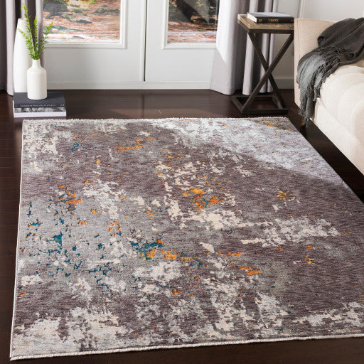 Surya Presidential PDT-2302 3'3"x5' Rug, Gray/Pale Blue/Burnt Orange/Peach/Ivory