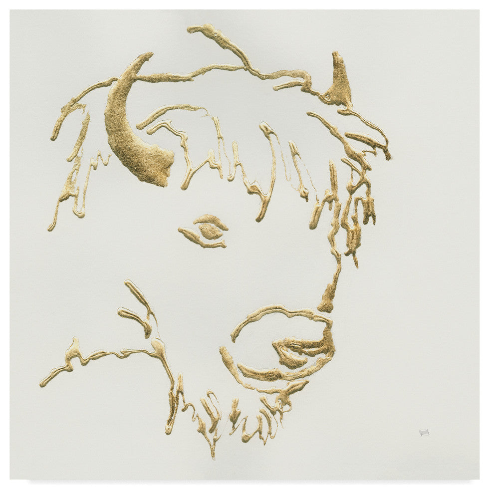 Chris Paschke ''Gilded Buffalo'' Canvas Art, 35"x35"