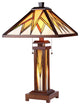 Chloe Lighting Lamorak Mission 3 Light Double Lit Wooden Table Lamp