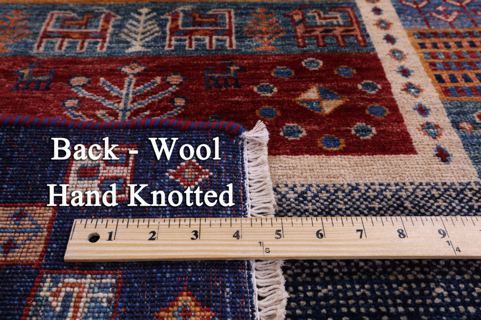 2' 6" X 8' 1" Persian Gabbeh Tribal Hand-Knotted Wool Runner Rug Q10933