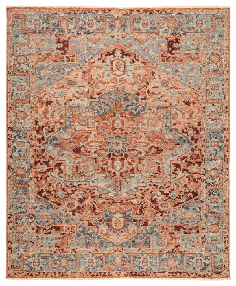 Jaipur Living Elyas Knotted Medallion Pink/Blue Area Rug, 8'10"x12'9"