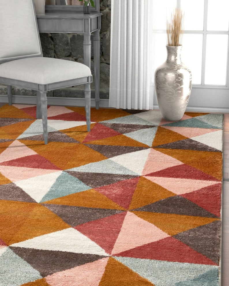 Well Woven Vettore Lexington Modern Geometric Triangles Multi Area Rug