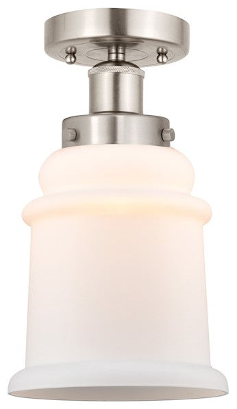 Innovations 616-1F-SN-G181 Canton 1 Light Semi-Flush Mount, Brushed Satin Nickel