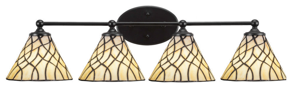 Capri 4-Light Bath Bar, Matte Black/Sandhill Art