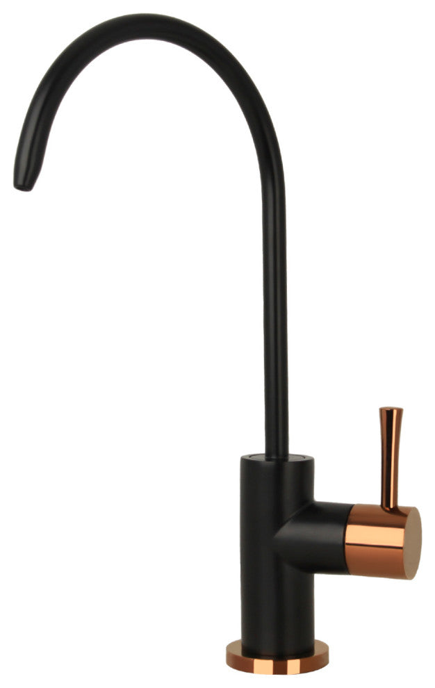 One-Handle Copper Drinking Water Filter Faucet Water Purifier Faucet, Matte Black & Rose Gold