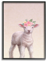 Baby Lamb Floral Rose Crown Girly Pink Nursery,1pc, each 11 x 14