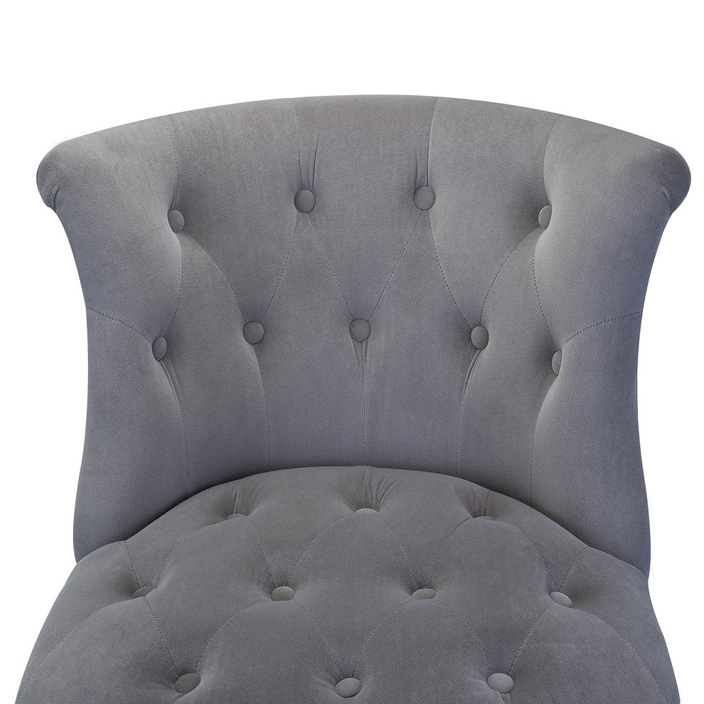 Jane Uphlostered Ottoman Accent Chair, Gray