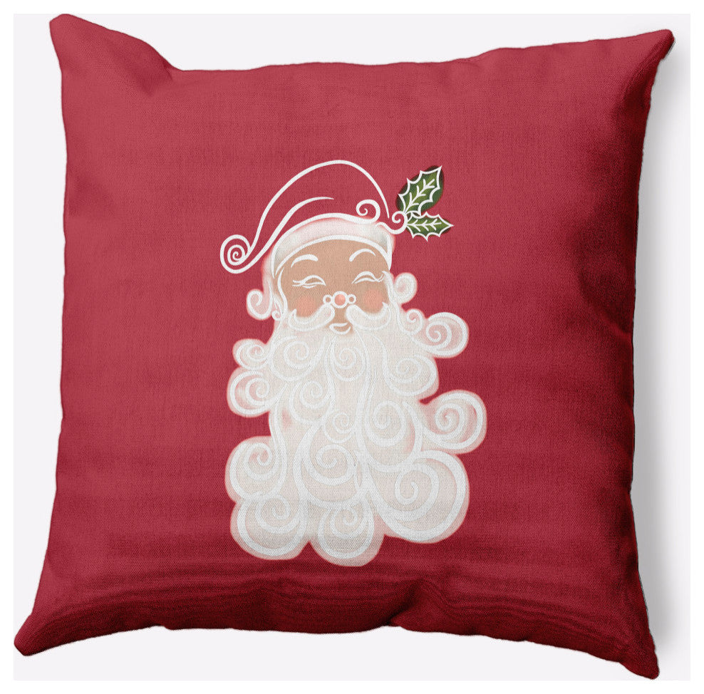 Believe in Santa Decorative Throw Pillow, Muted Red, 18"x18"