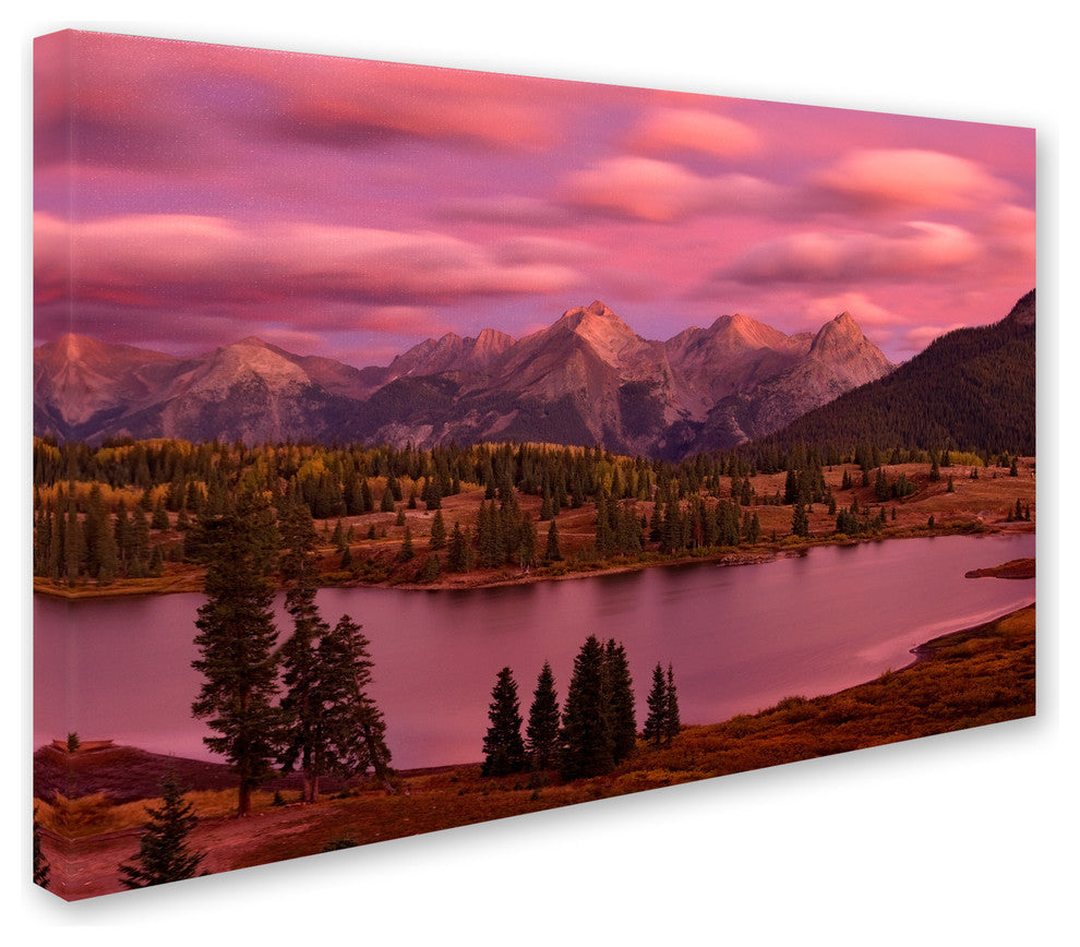 Mike Jones Photo 'Silverton Lake Dusk' Canvas Art, 16x24