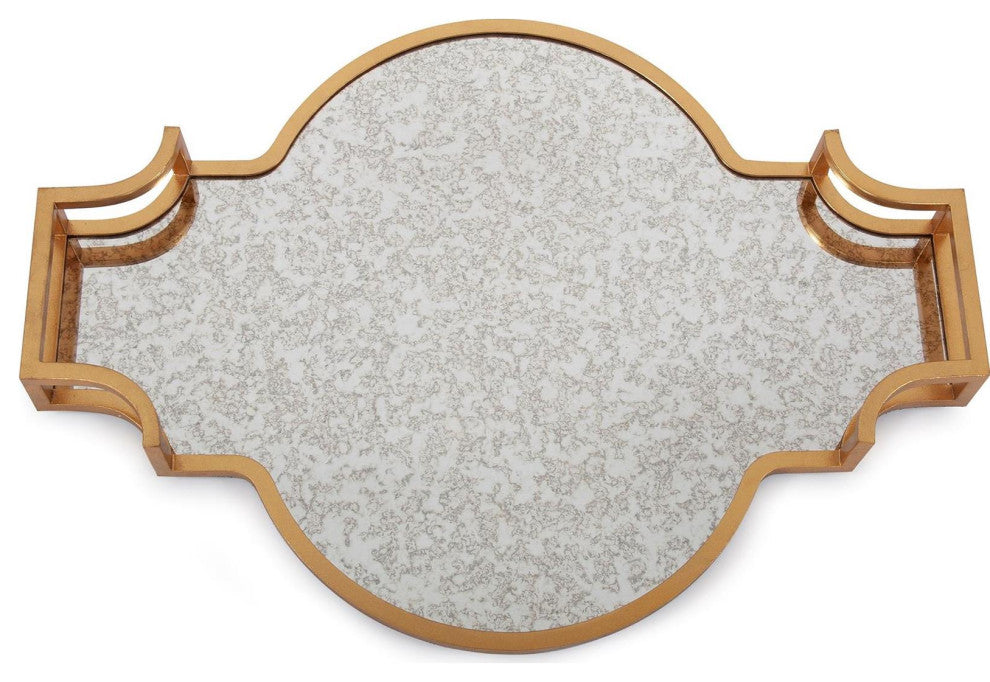 Elegant Gold Leaf Scalloped Tray