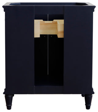 31" Single Vanity, Blue Finish With Black Galaxy And Round Sink