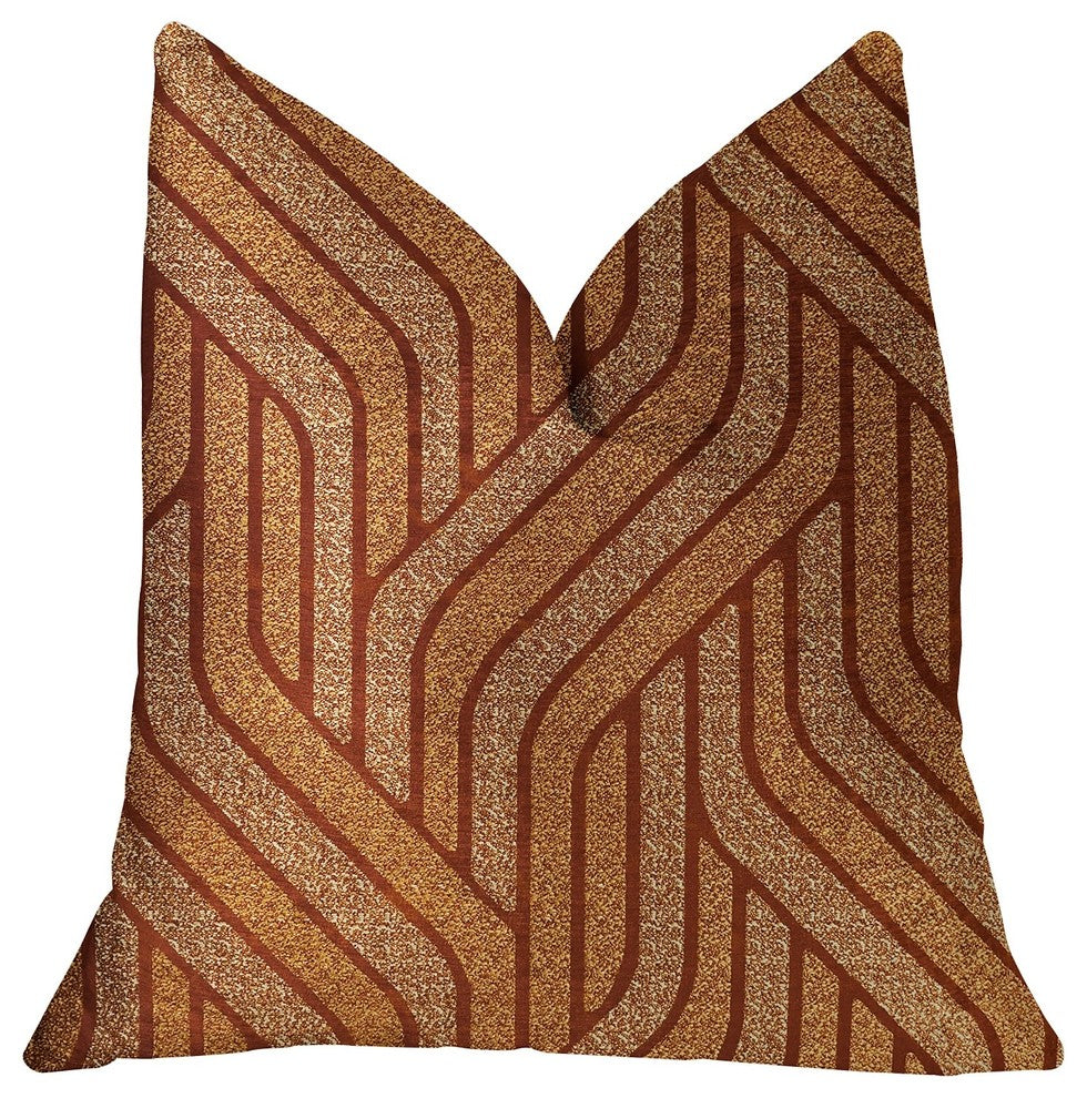 Twin Overpass Orange Luxury Throw Pillow, 22"x22"