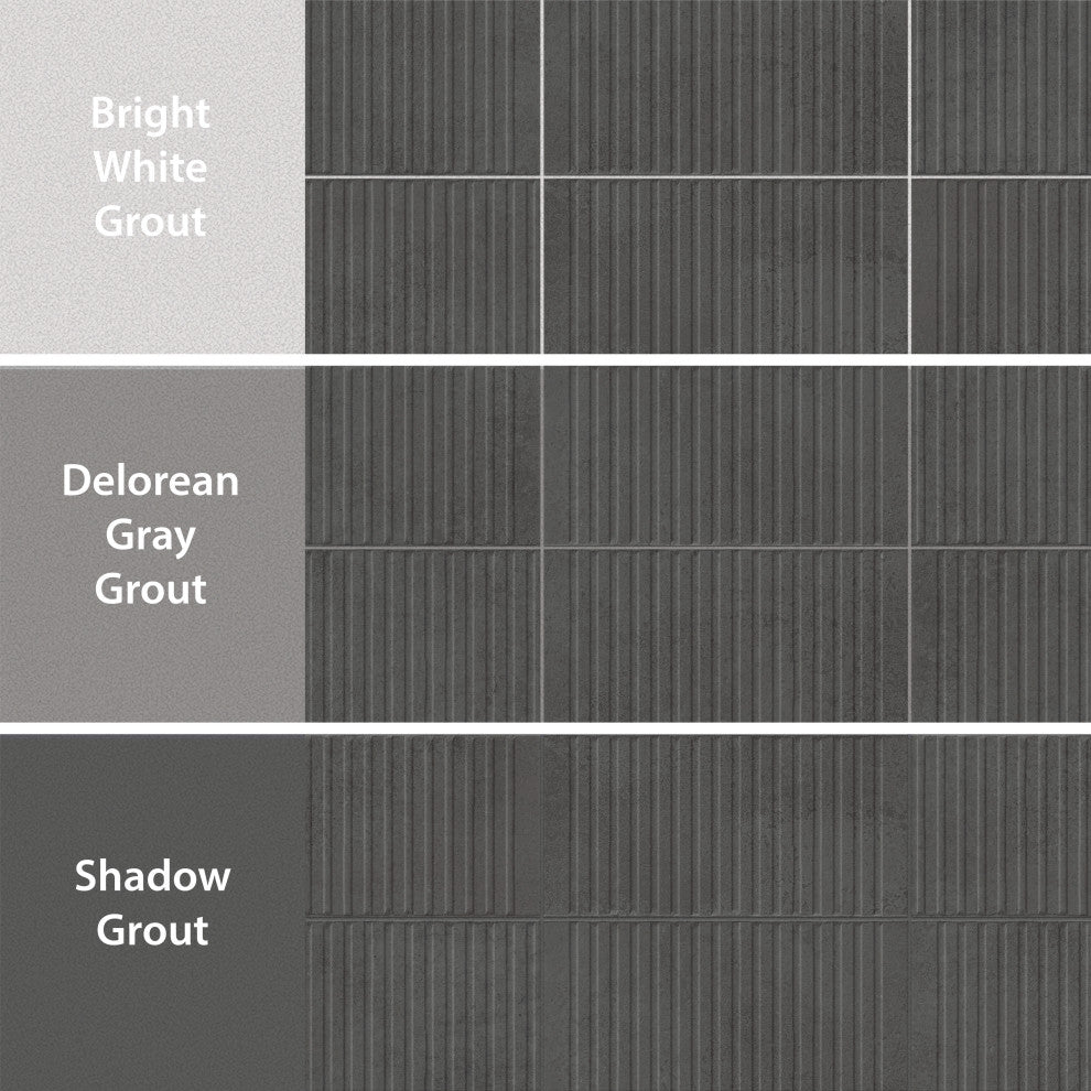 Kings Loft Black Fluted Ceramic Wall Tile