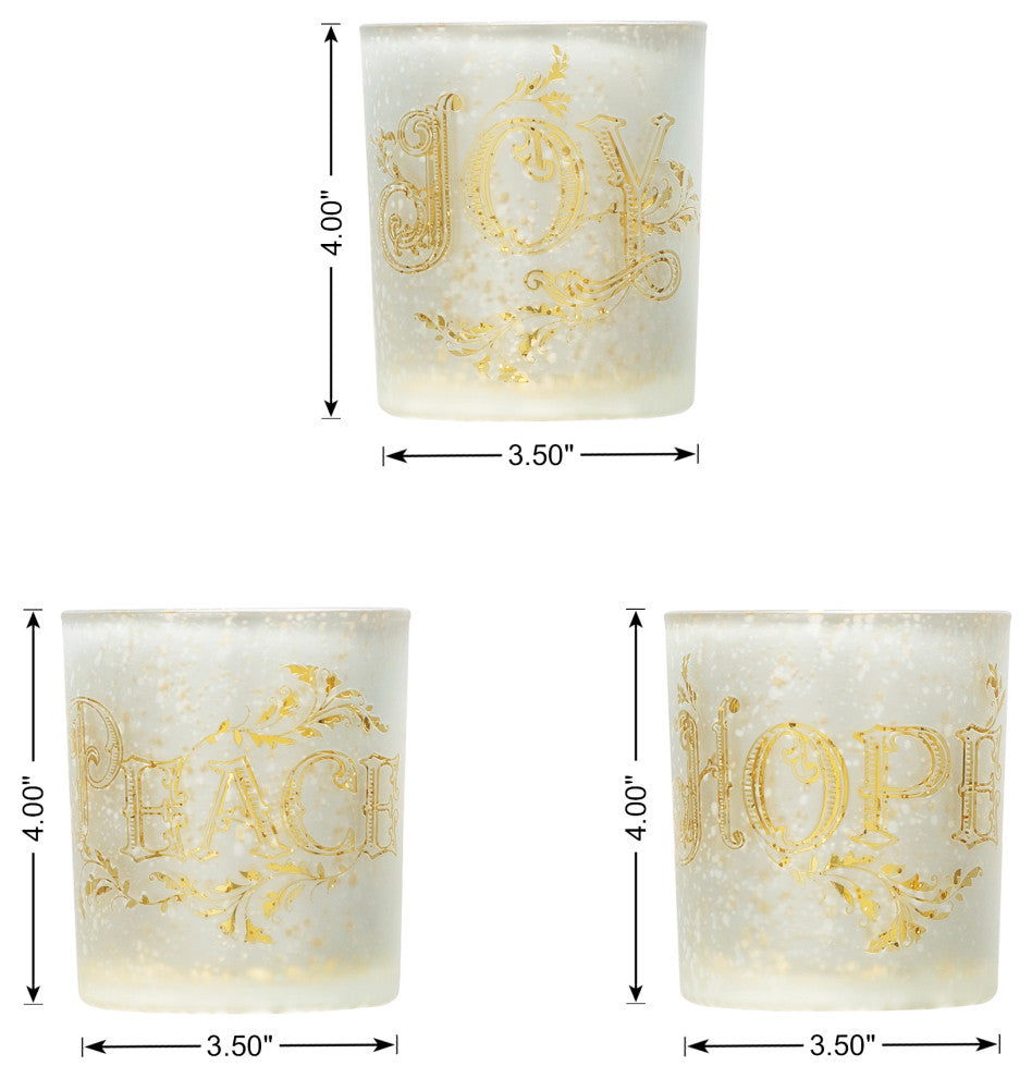 3-Piece Set Nativity Glass Candle Holders