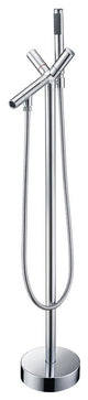 Reginald 68" Acrylic Soaking Bathtub, White, Havasu Faucet, Polished Chrome