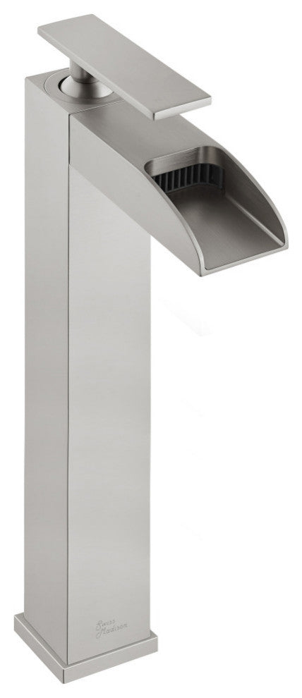 Concorde Single HoleHigh Arc Waterfall Bathroom Faucet, Brushed Nickel
