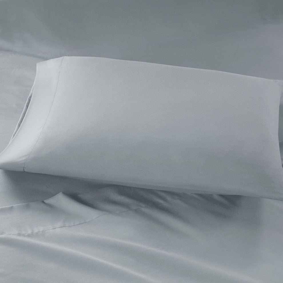 Intelligent Design Microfiber Sheet Set With Side Storage Pockets, Grey