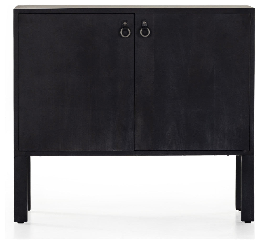 Isador Bar Cabinet, Black Wash Poplar