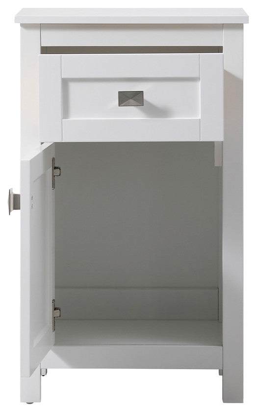 18" Wide Bathroom Storage Freedstanding Cabinet, White